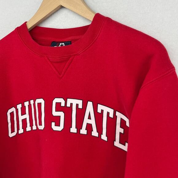 OHIO STATE Sweatshirt Adult M Buckeyes OSU University Columbus OH Fleece Red - Picture 6 of 13